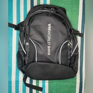 ✨🎉 CUSTOM- VMworld 2012 - Commemorative Black Office Supplies Travel Backpack
